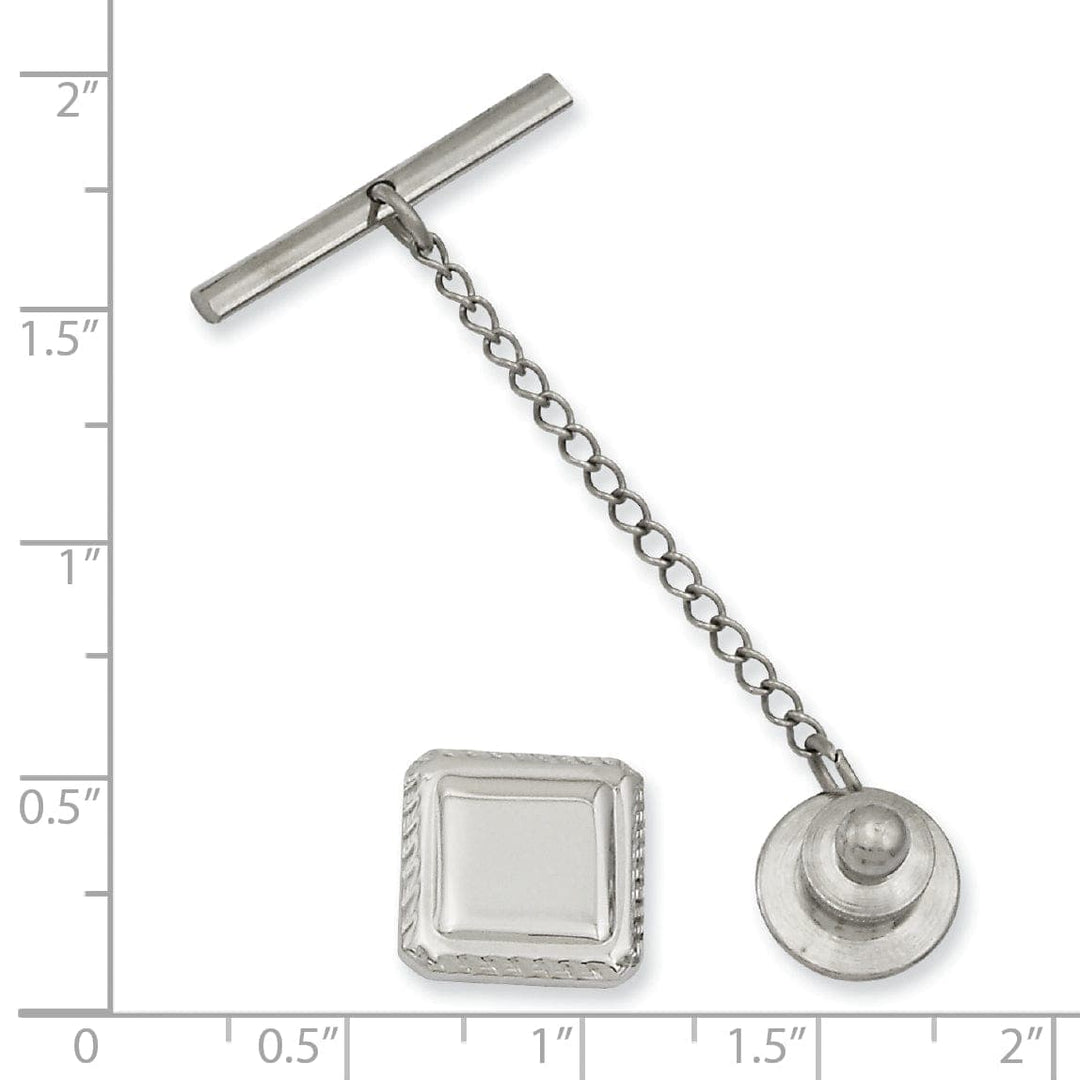 Kelly Waters Tie Tac Rhodium Plated Square Tie Tac