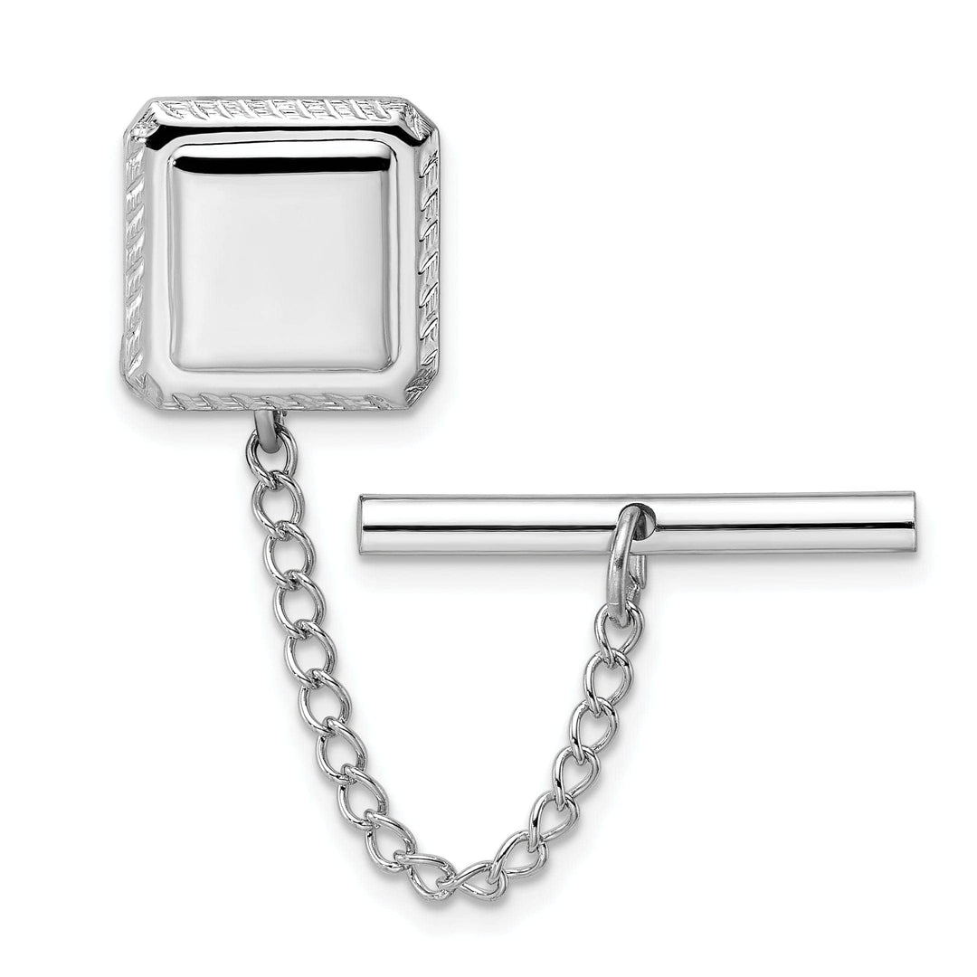 Kelly Waters Tie Tac Rhodium Plated Square Tie Tac