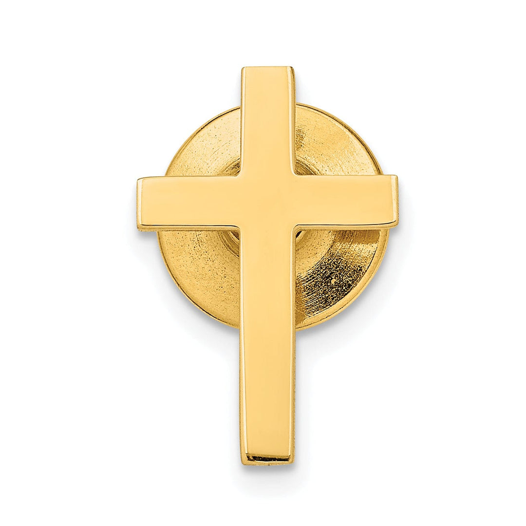 Lovely Rita's Tie Tac Solid 14k Yellow Gold Cross Polished Tie Tac