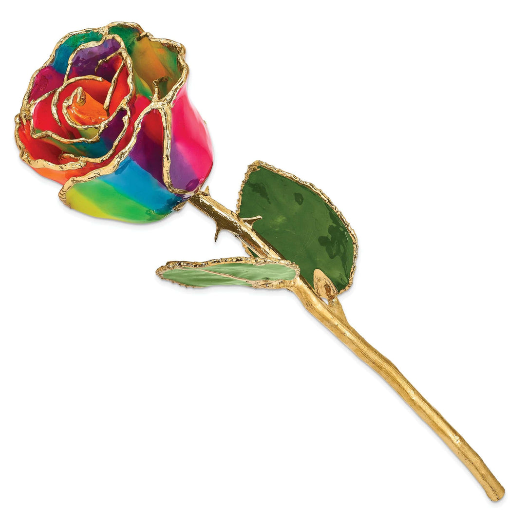 Lovely Rita's Trimmed Rose 24k Gold Plated Paradise Neon Tie Dyed Rose