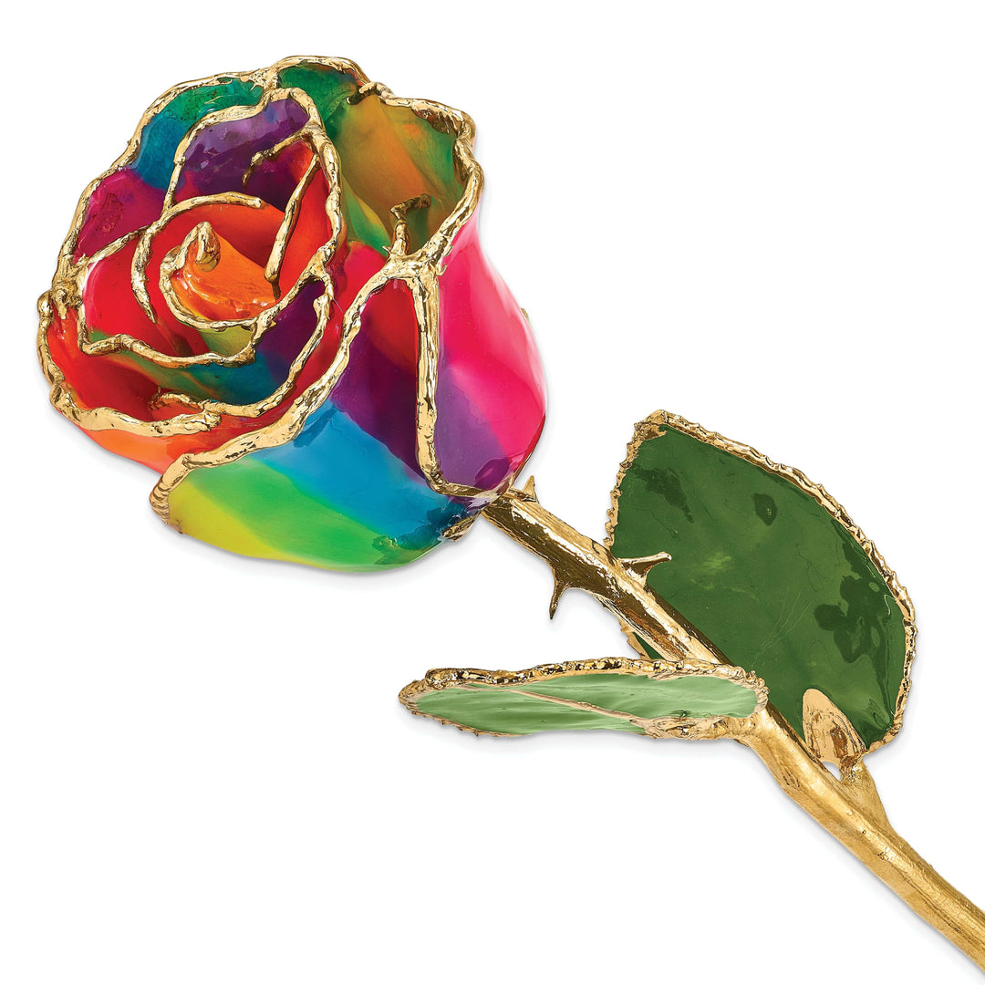 Lovely Rita's Trimmed Rose 24k Gold Plated Paradise Neon Tie Dyed Rose