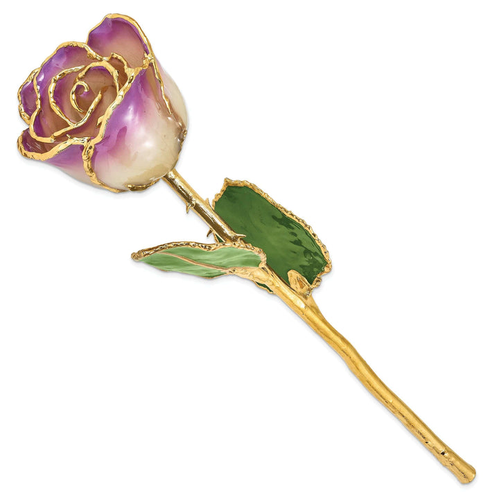 Lovely Rita's Trimmed Rose 24k Gold Plated Trim Amethyst Rose