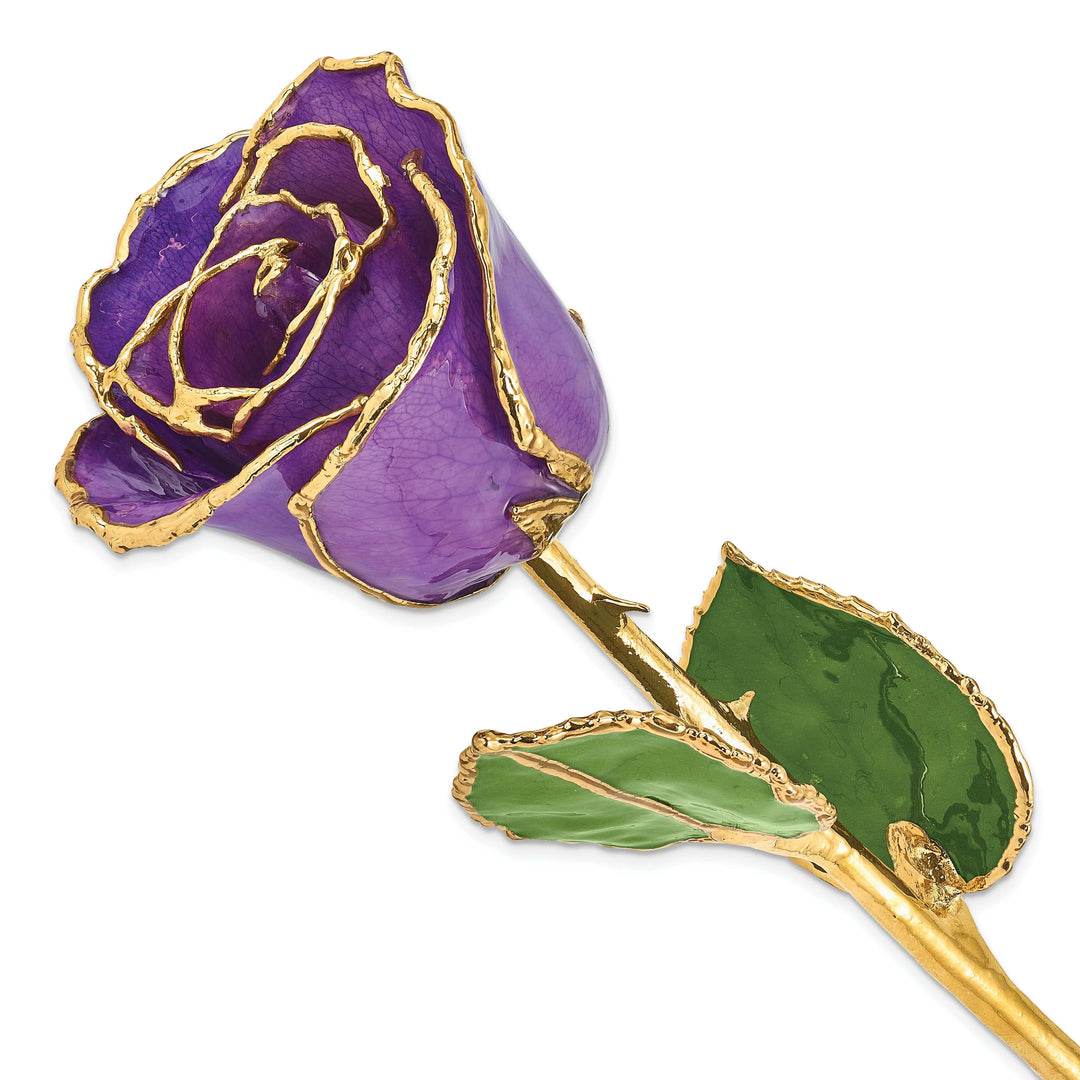 Lovely Rita's Trimmed Rose 24k Gold Plated Trim Lilac Rose
