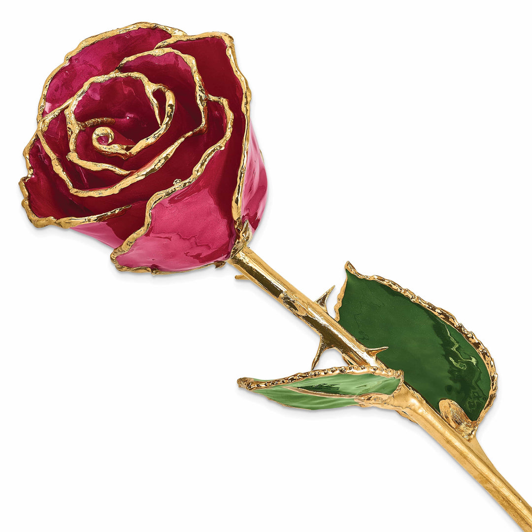 Lovely Rita's Trimmed Rose 24k Gold Plated Trim Ruby Sun Rose