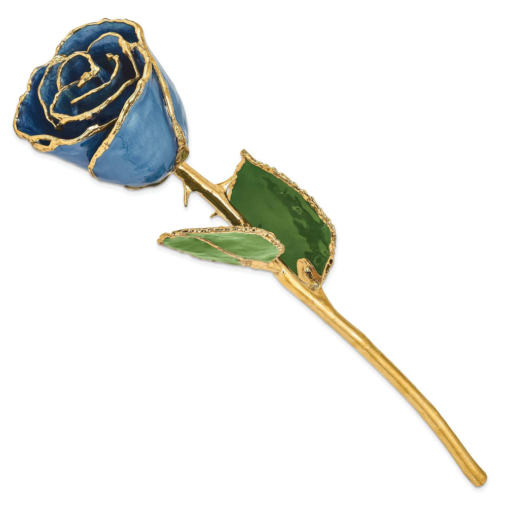 Lovely Rita's Trimmed Rose 24k Gold Plated Trimmed Navy Pearl Rose
