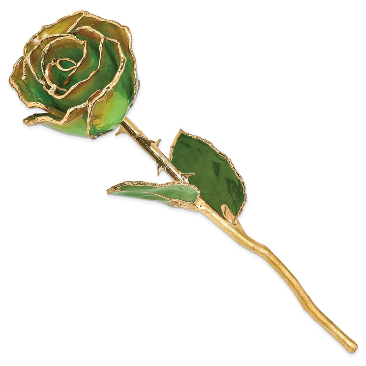 Lovely Rita's Trimmed Rose 24k Gold Plated Trimmed Peridot and Orange Rose