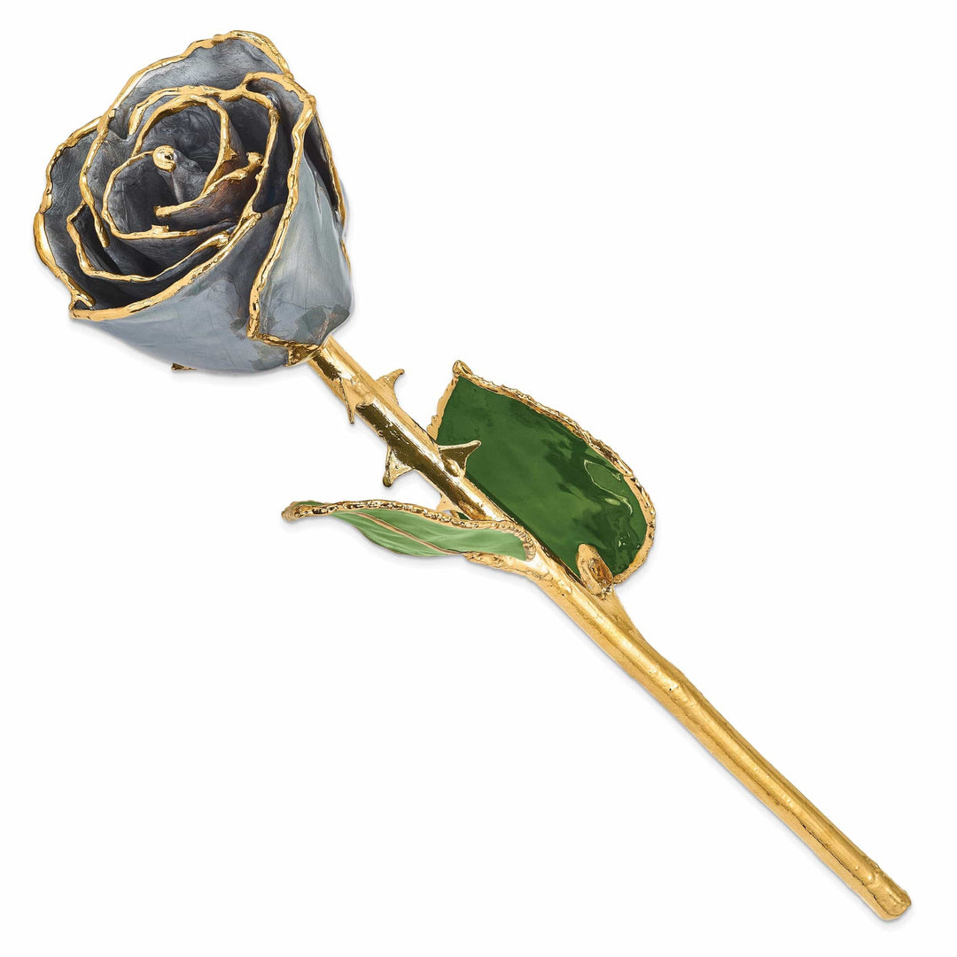 Lovely Rita's Trimmed Rose 24k Gold Plated Trimmed Silver Moon Stone Rose