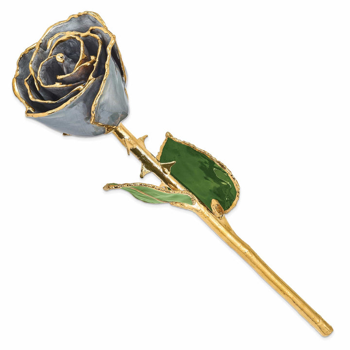 Lovely Rita's Trimmed Rose 24k Gold Plated Trimmed Silver Moon Stone Rose