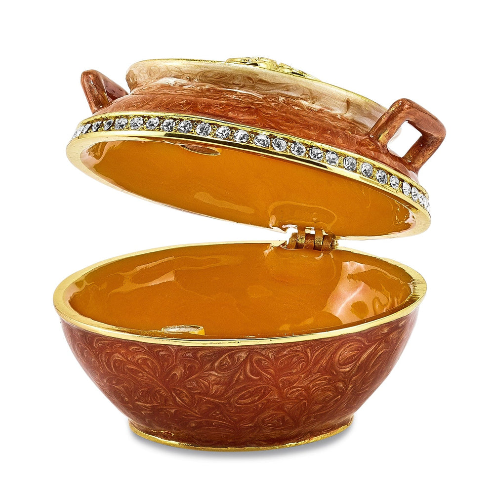 Jere Collection Trinket Box Bejeweled Crystal Pot of Gold Trinket Box