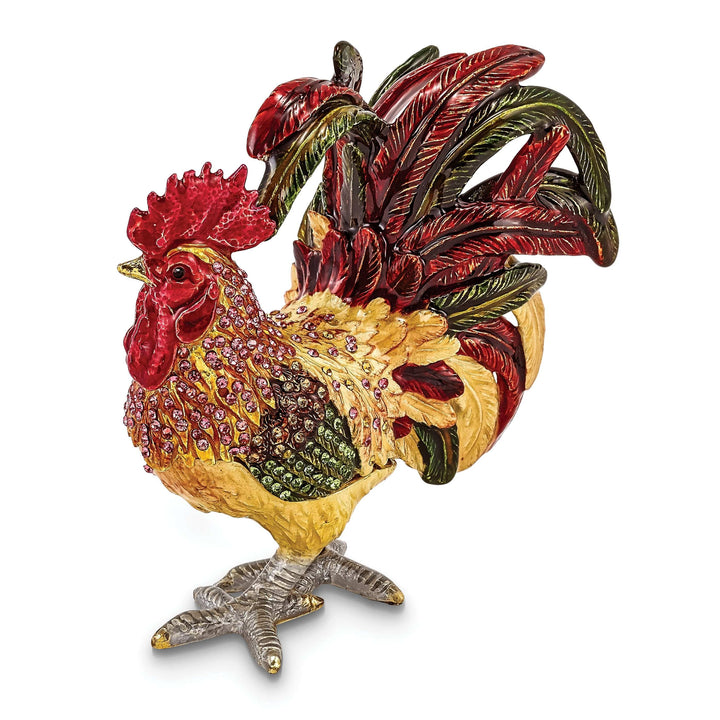 Jere Collection Trinket Box Bejeweled Crystal Strutting Rooster Trinket Box