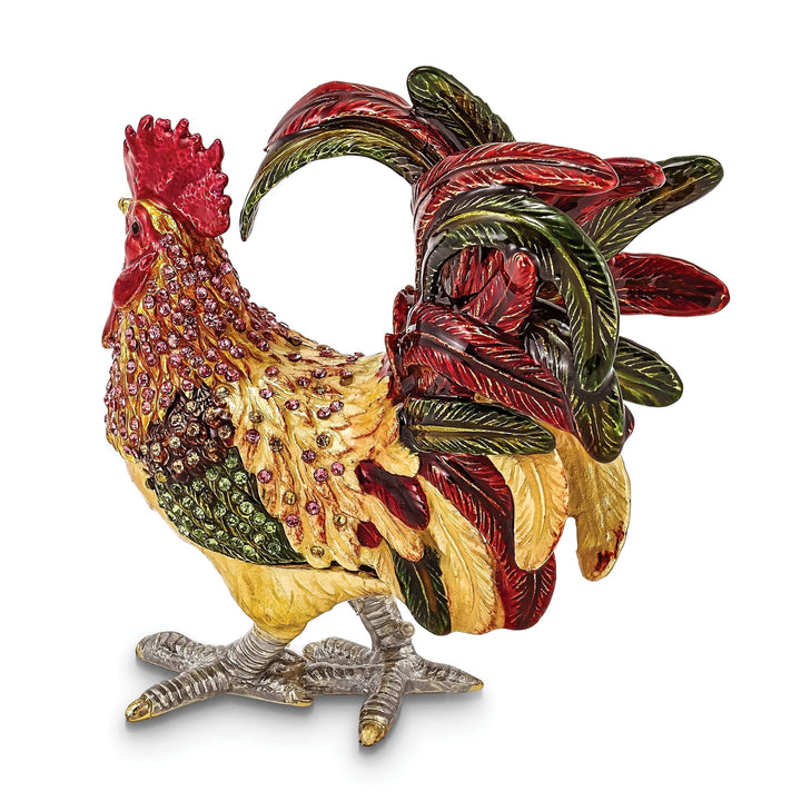 Jere Collection Trinket Box Bejeweled Crystal Strutting Rooster Trinket Box
