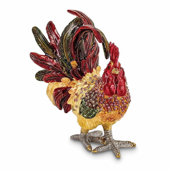 Jere Collection Trinket Box Bejeweled Crystal Strutting Rooster Trinket Box