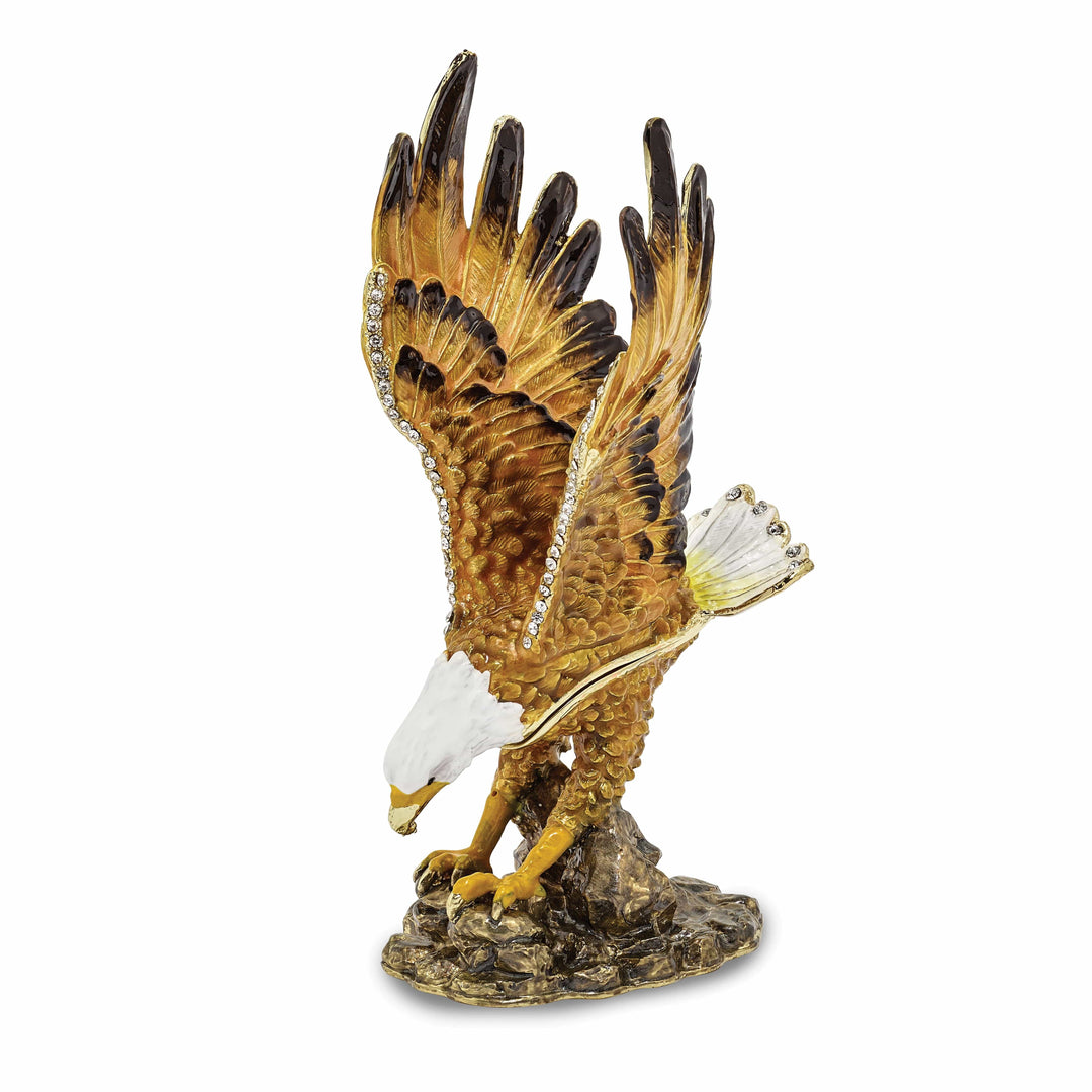 Jere Collection Trinket Box Bejeweled Pewter Majestic Eagle Trinket Box