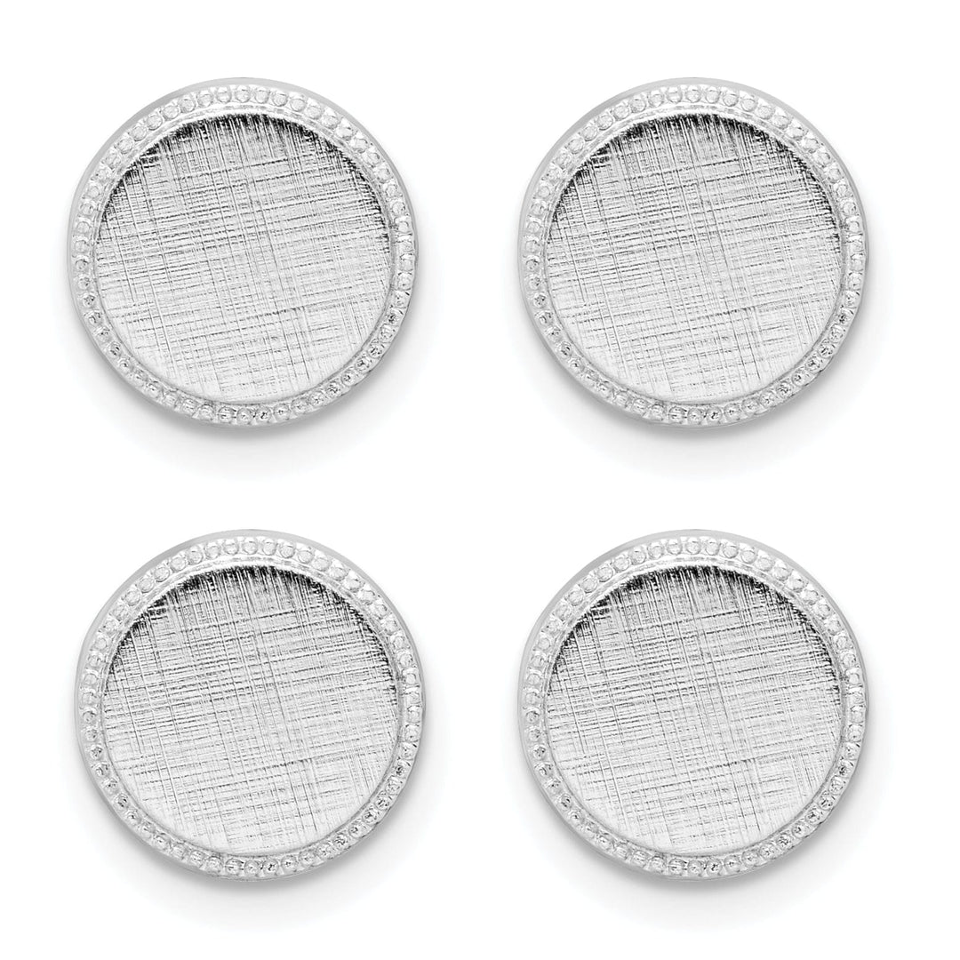 Kelly Waters Tuxedo Studs Rhodium Plated Four Piece Beaded Tuxedo Studs