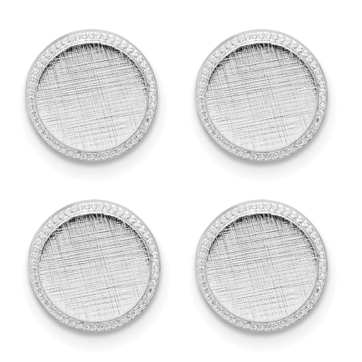 Kelly Waters Tuxedo Studs Rhodium Plated Four Piece Beaded Tuxedo Studs