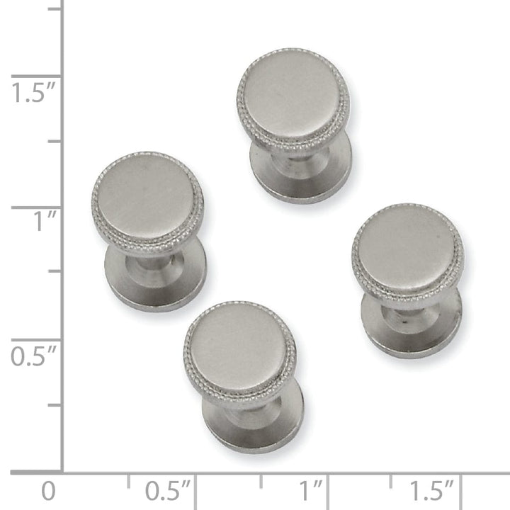 Kelly Waters Tuxedo Studs Rhodium Plated Four Piece Beaded Tuxedo Studs