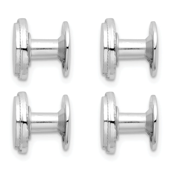 Kelly Waters Tuxedo Studs Rhodium Plated Four Piece Beaded Tuxedo Studs