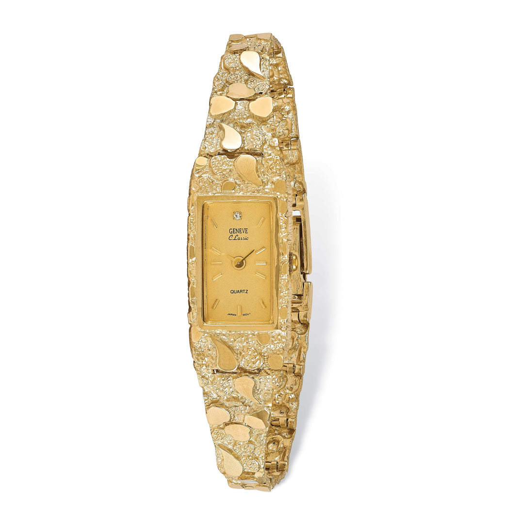 Lovely Rita's Watch 14k Yellow Gold Ladies Rectangular Nugget Watch