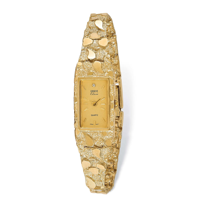 Lovely Rita's Watch 14k Yellow Gold Ladies Rectangular Nugget Watch