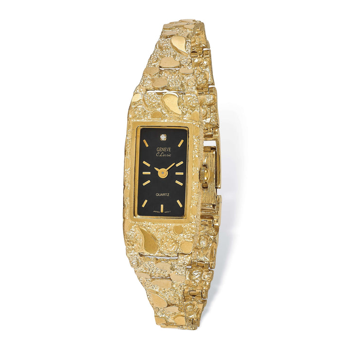 Lovely Rita's Watch 14k Yellow Gold Ladies Rectangular Nugget Watch