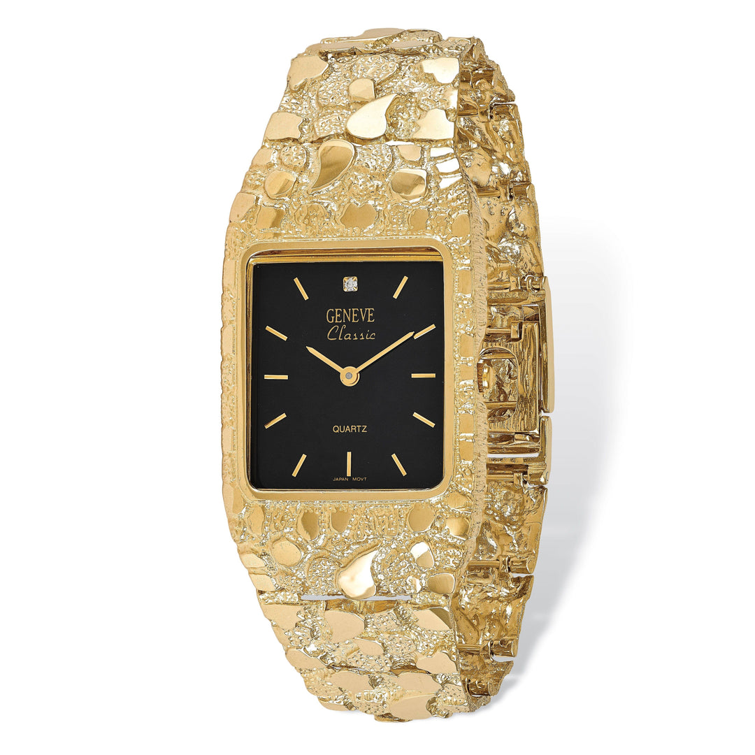 Lovely Rita's Watch 14k Yellow Gold Mens Squared Nugget Watch