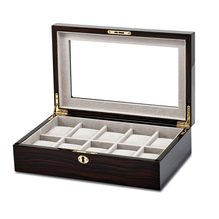 Lovely Rita's Watch Case High Gloss Ebony Finish Locking 10-Watch Case