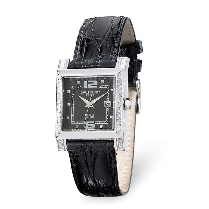 Lovely Rita's Watch Ladies Charles Hubert Diamond Bezel Sapphire Stainless Steel Watch