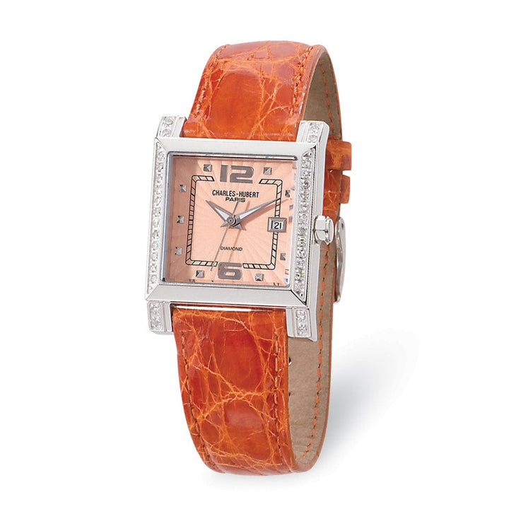Lovely Rita's Watch Ladies Charles Hubert Diamond Bezel Sapphire Stainless Steel Watch