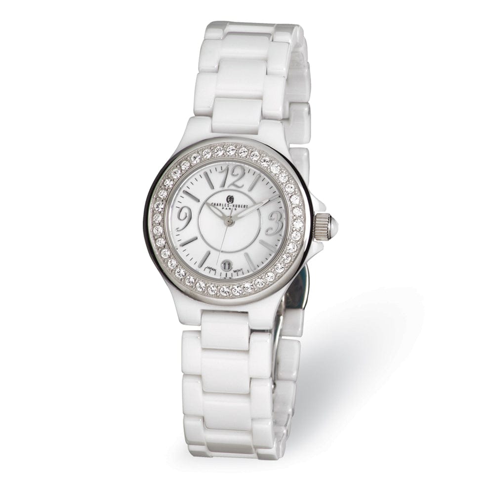Lovely Rita's Watch Ladies Charles Hubert White Ceramic Crystal Watch